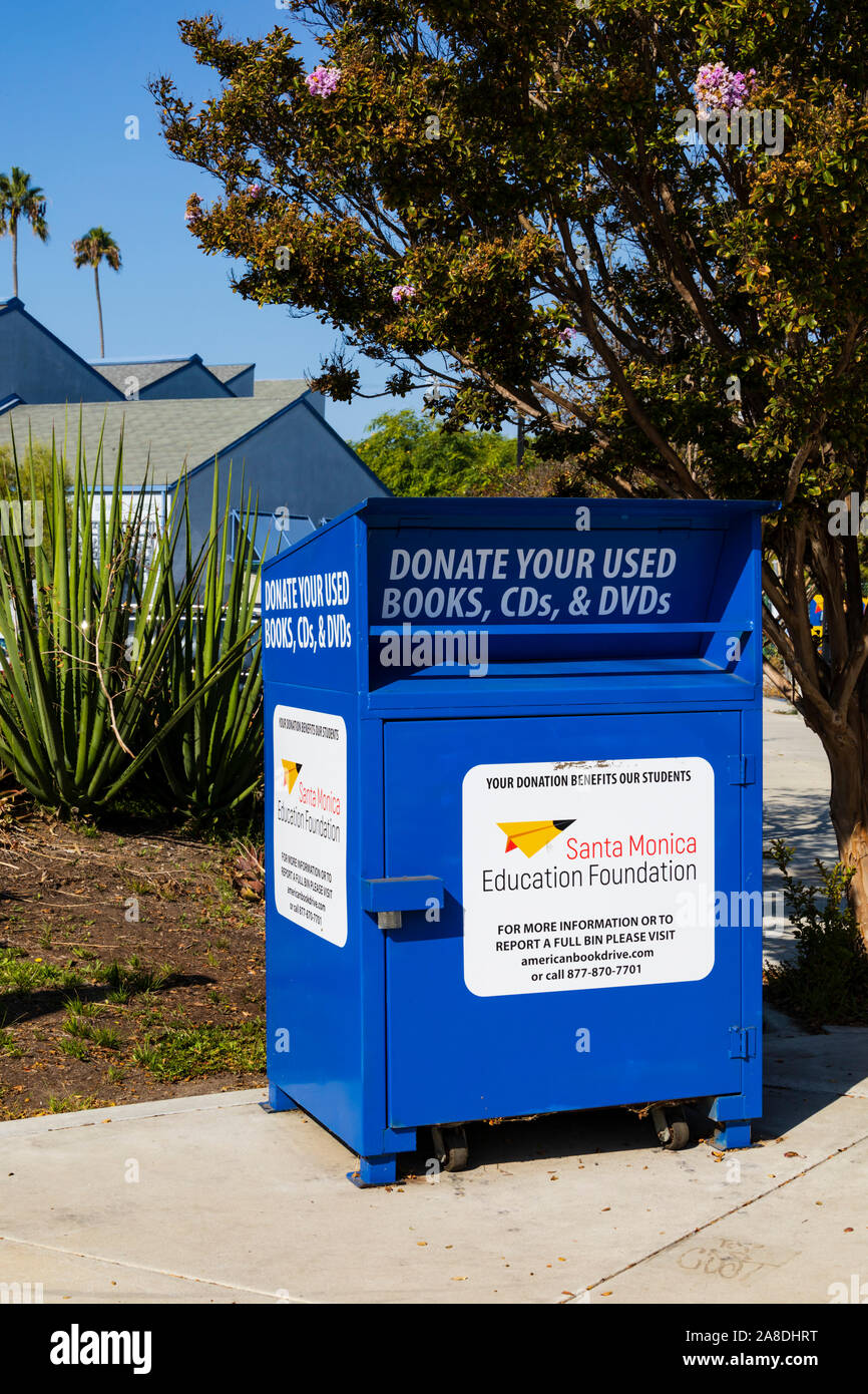 Recepticle for used books, CS’s and DVD’s for education, Ocean Park