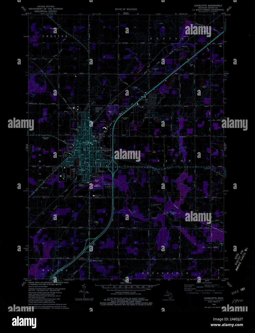 Charlotte michigan map hires stock photography and images Alamy