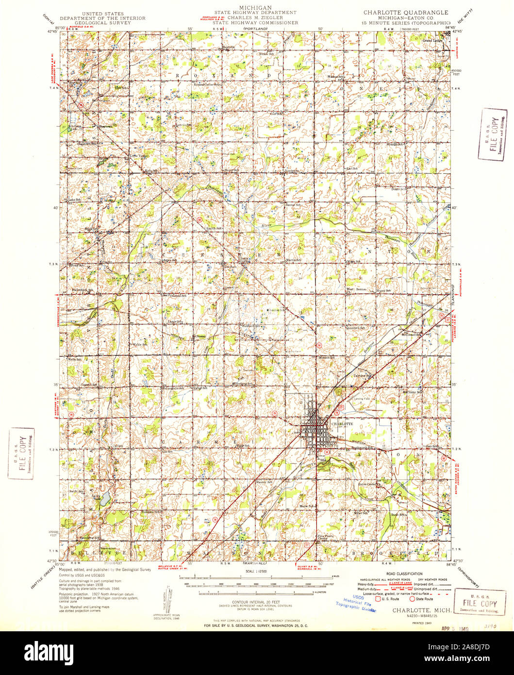 Charlotte michigan map hires stock photography and images Alamy