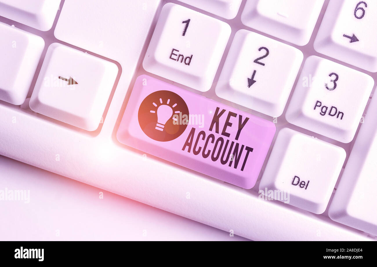 Writing note showing Key Account. Business concept for individual ...