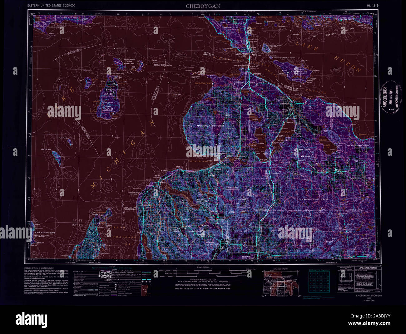 Cheboygan michigan map hires stock photography and images Alamy