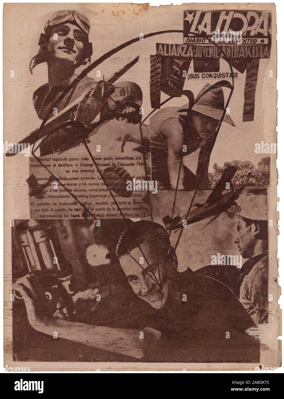 Portada de la revista de la juventud antifascista La Hora, editada en Valencia, septiembre de 1937. Stock Photo