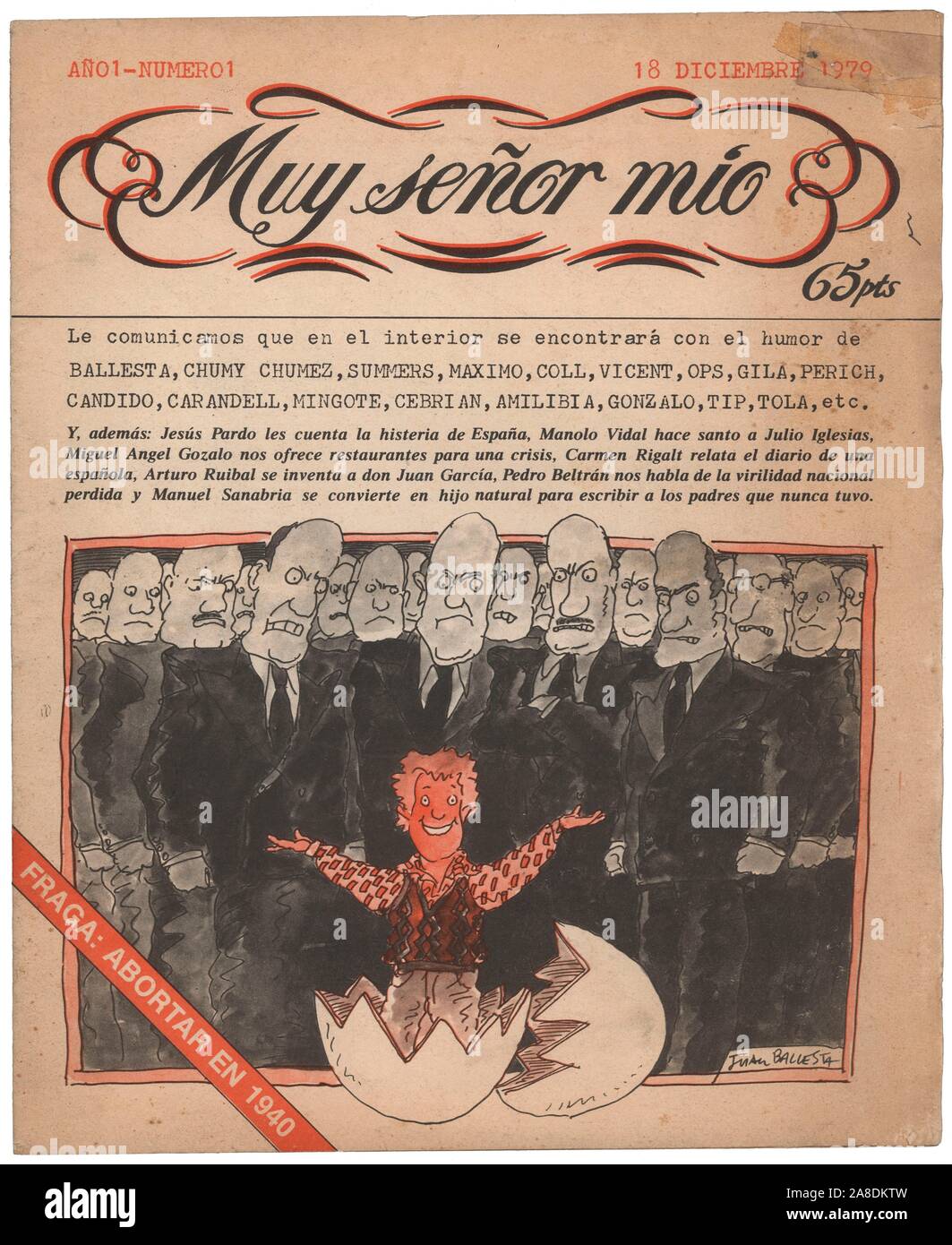 Portada de la revista Muy señor mío, número uno, editada en Madrid, diciembre de 1979. Stock Photo