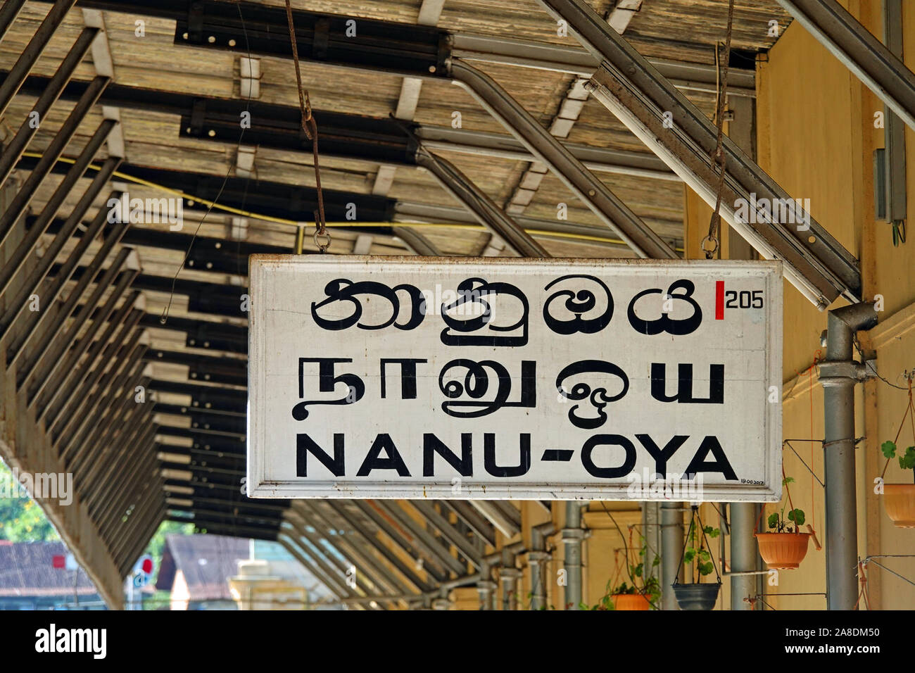 Nanu-Oya Train Station, Nuwara Eliya District, Sri Lanka Stock Photo