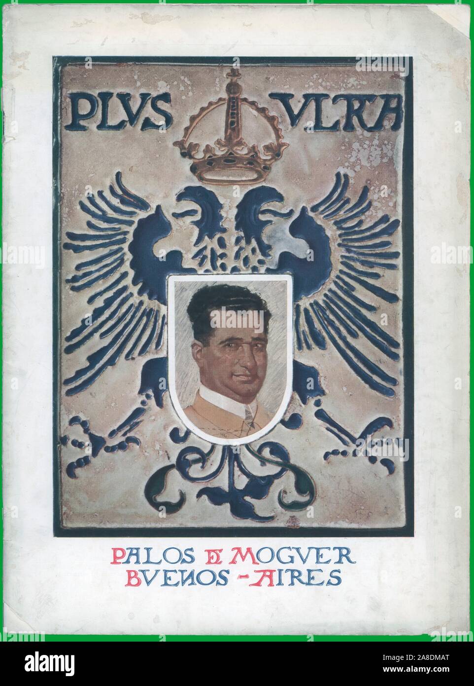 Portada de la revista Plus Ultra, editada en Buenos Aires, febrero de 1928. FRANCO BAHAMONDE RAMON. Stock Photo
