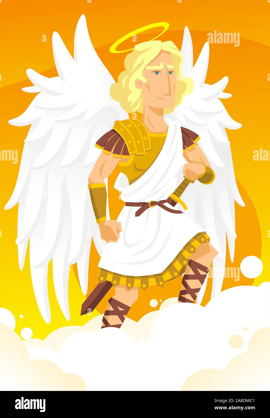 Arch angel Gabriel cartoon illustration Stock Vector