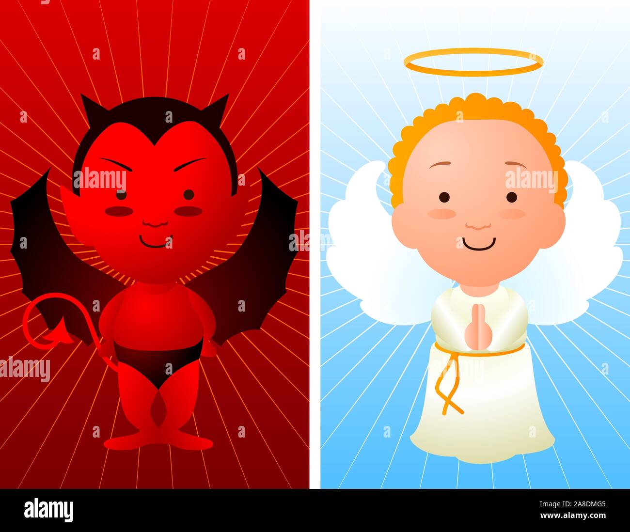 Angel and devil cartoon Stock Vector Image & Art - Alamy