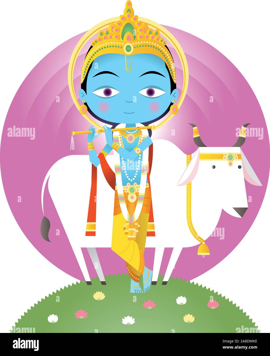 Hindu god Krishna cartoon illustration Stock Vector Image & Art - Alamy