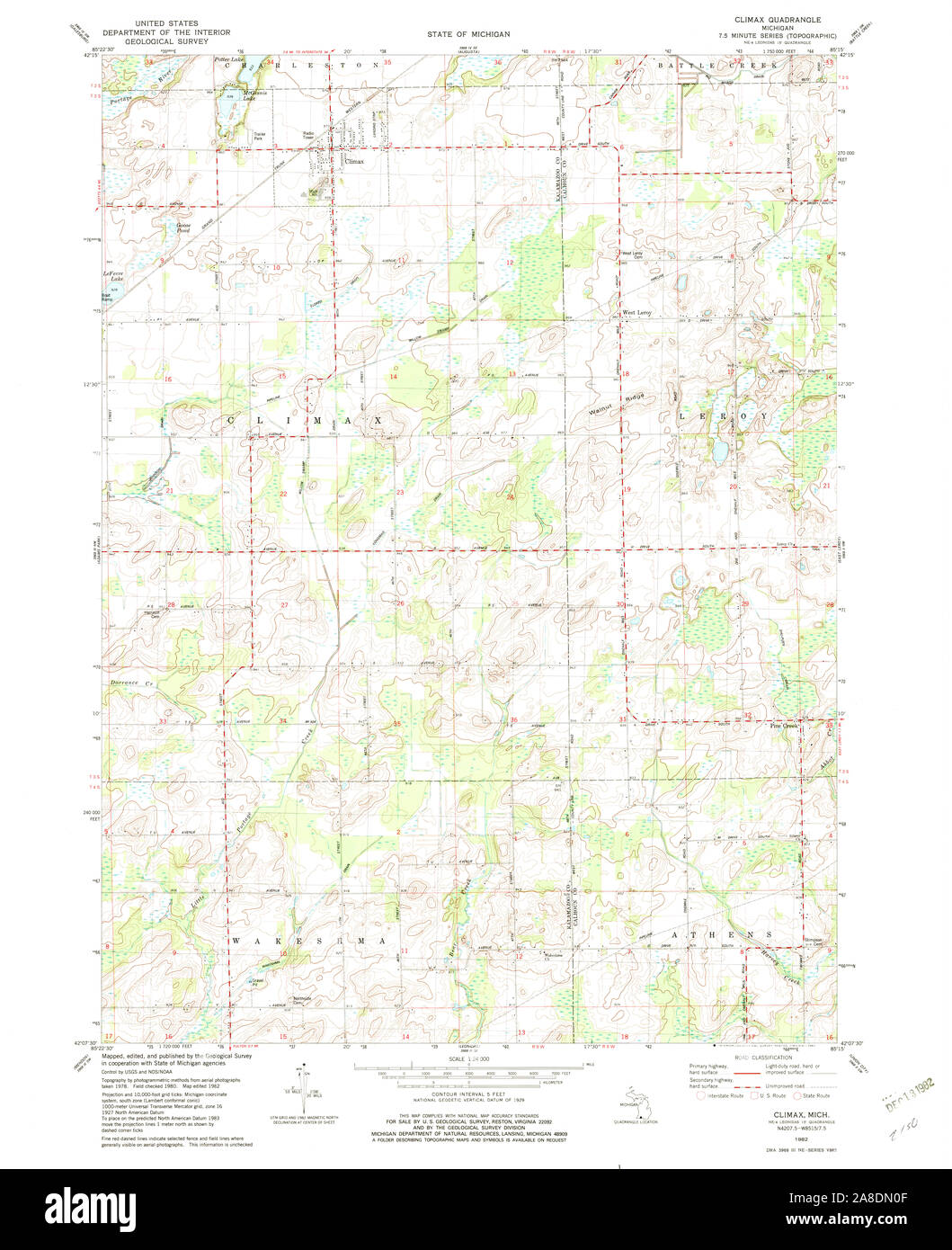 Map of climax hires stock photography and images Alamy