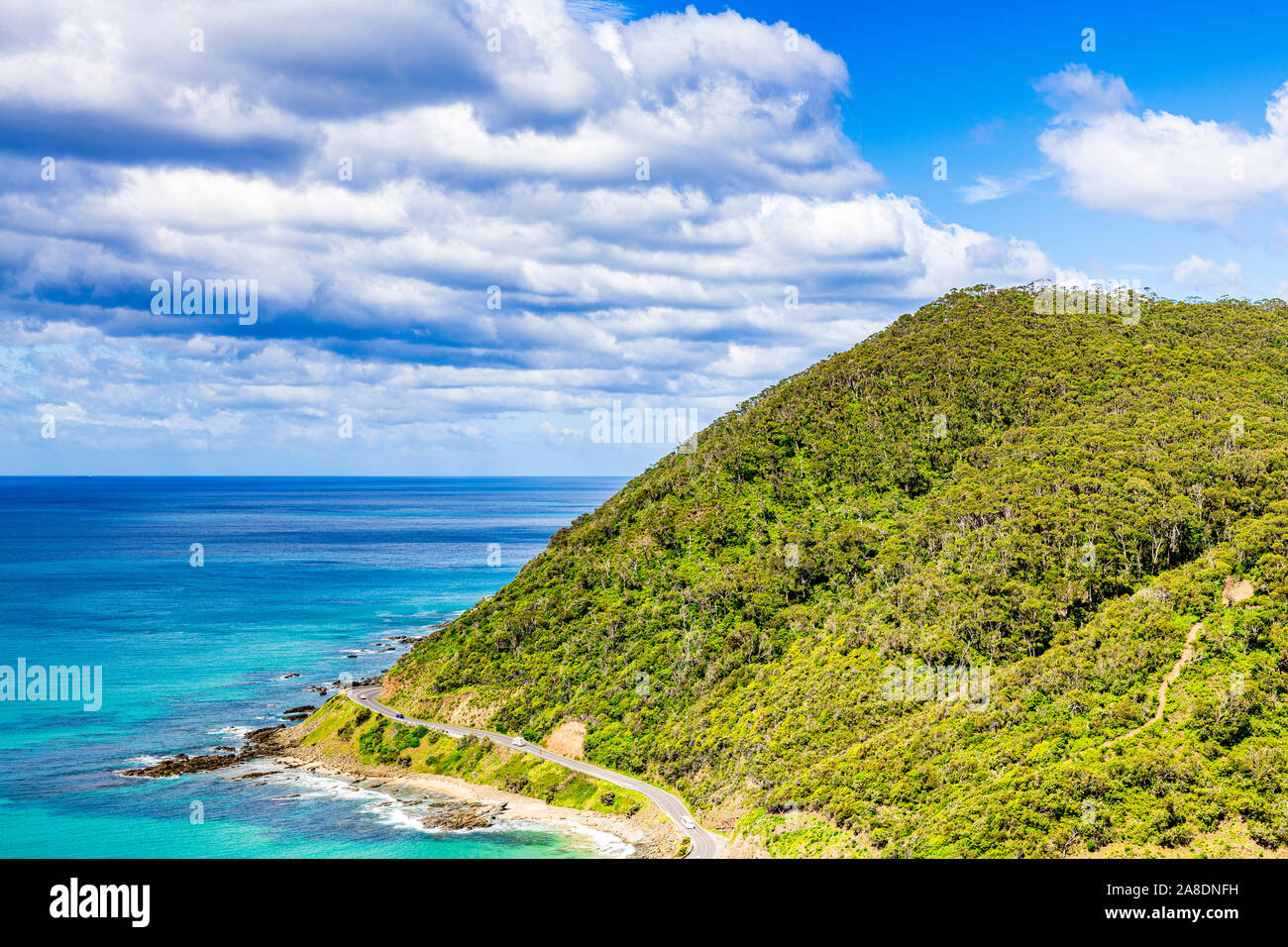 Teddys Lookout in Lorne, Victoria, Australia. This vista shows part of