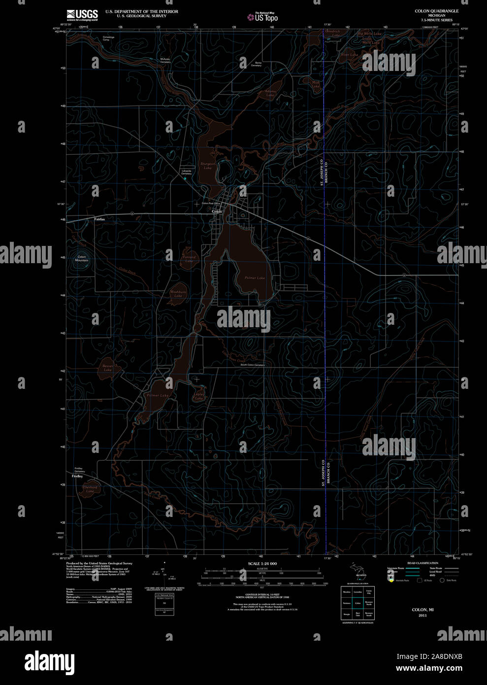 Colon michigan map hires stock photography and images Alamy