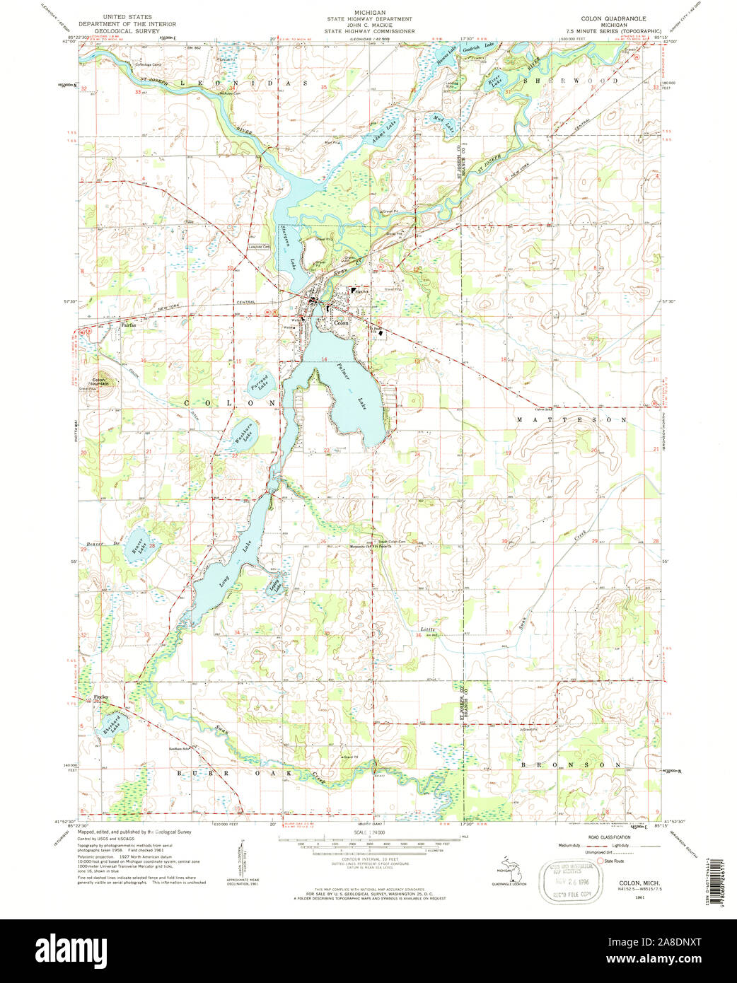 Colon michigan map hires stock photography and images Alamy