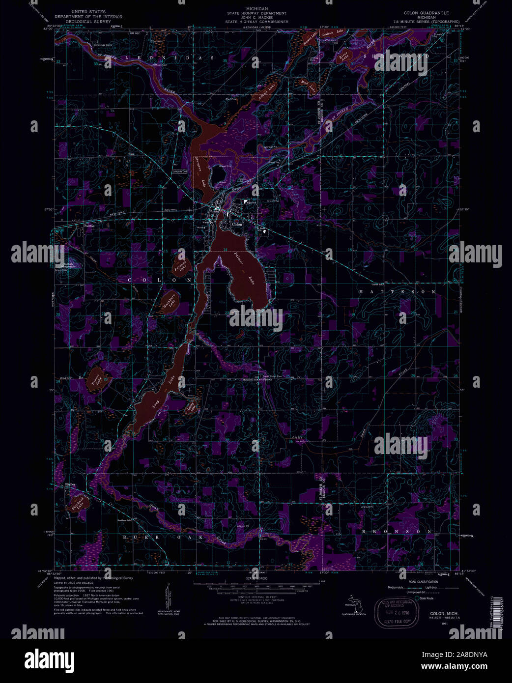 Colon michigan map hires stock photography and images Alamy