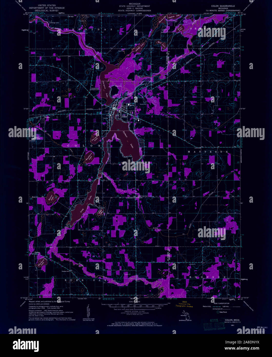 Colon michigan map hires stock photography and images Alamy