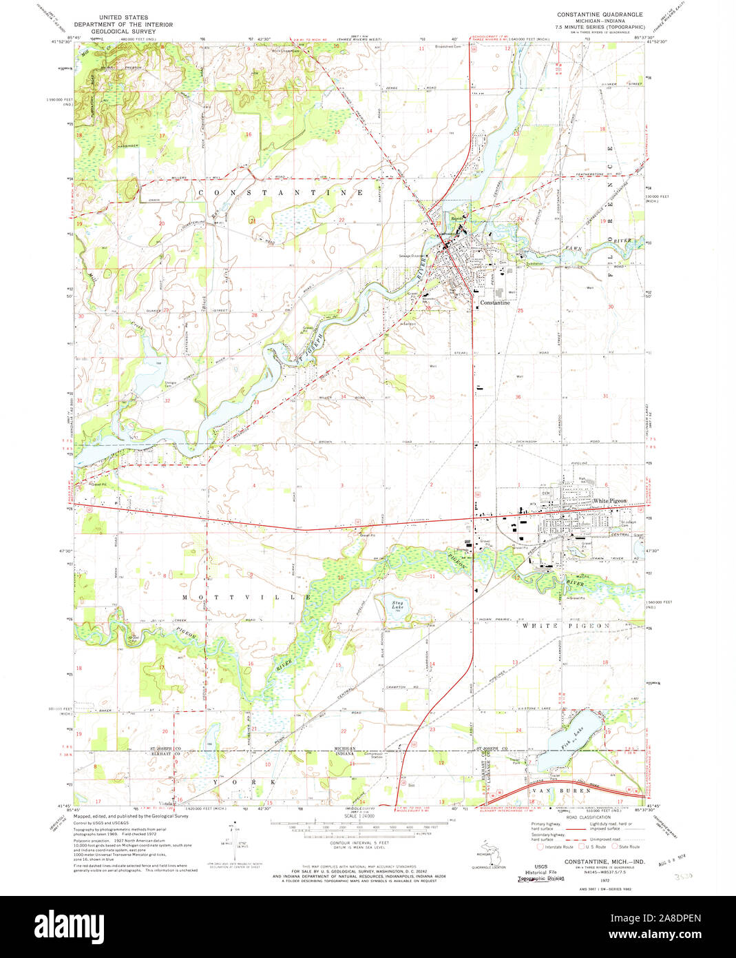 Constantine michigan map hires stock photography and images Alamy