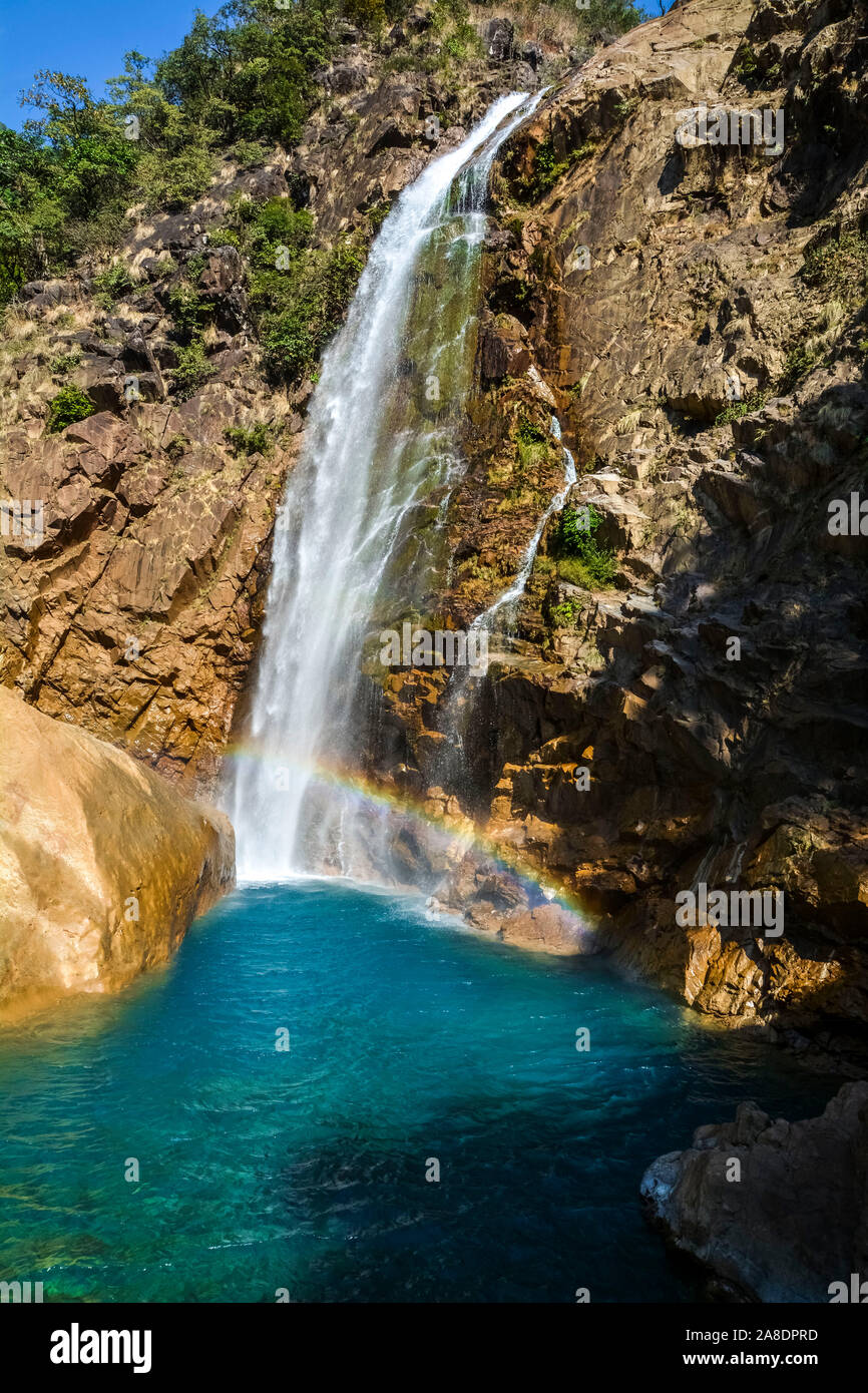 Rainbow waterfalls Stock Photo