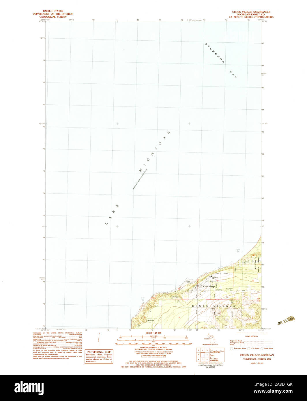 Cross village michigan map Cut Out Stock Images & Pictures - Alamy
