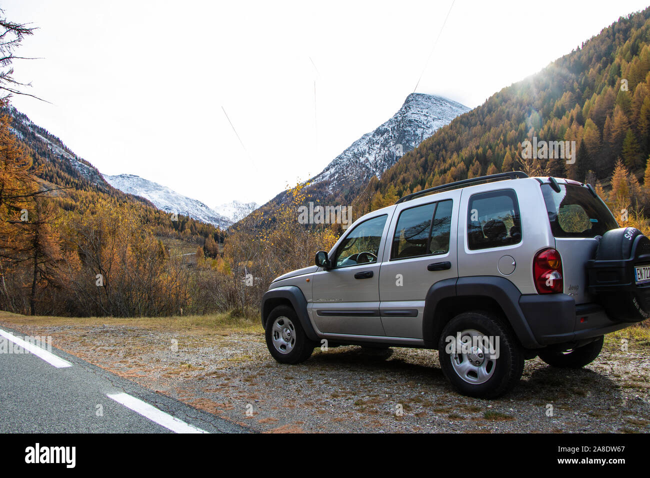 A driving journey on a Jeep KJ Liberty 2002 Cherokee Sport a 4x4 Off-roader  car drive in the mountains to explore and discover stunning landscapes  Stock Photo - Alamy