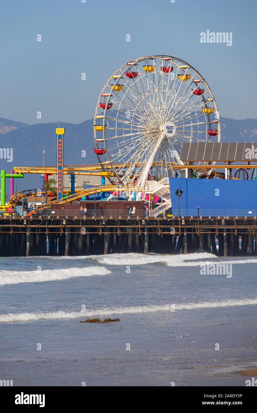 Santa Monica pier, Los Angeles County, California, United States of America Stock Photo