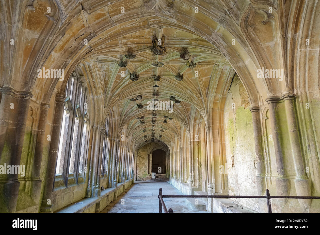 The Cloisters of Lacock Abbey Stock Photo