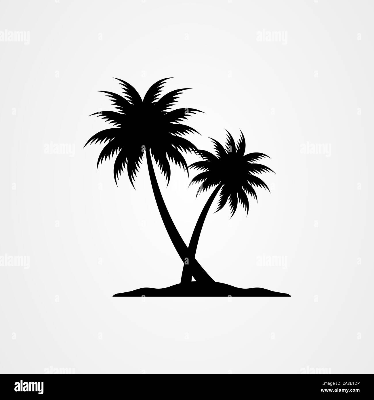 Palm Tree Silhouette Icon Simple Flat Vector Illustration Stock