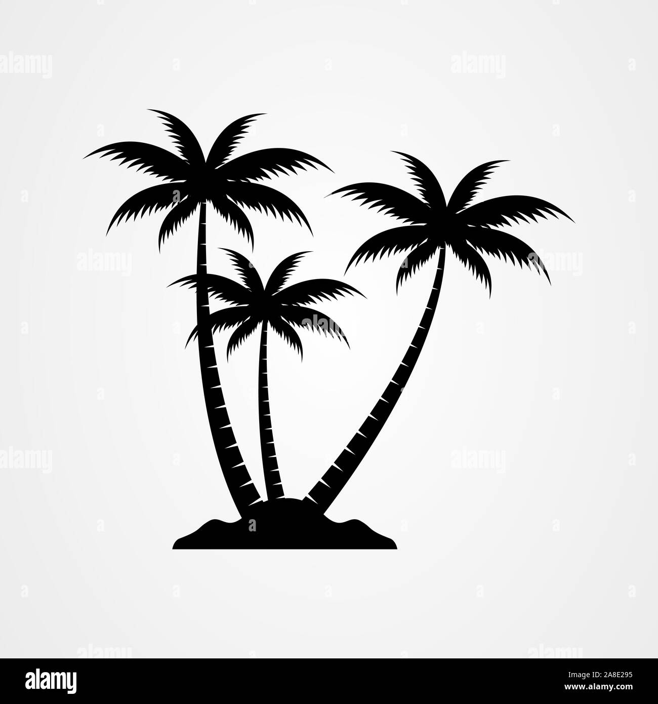 Palm Tree Silhouette Icon Simple Flat Vector Illustration Stock Vector Image Art Alamy