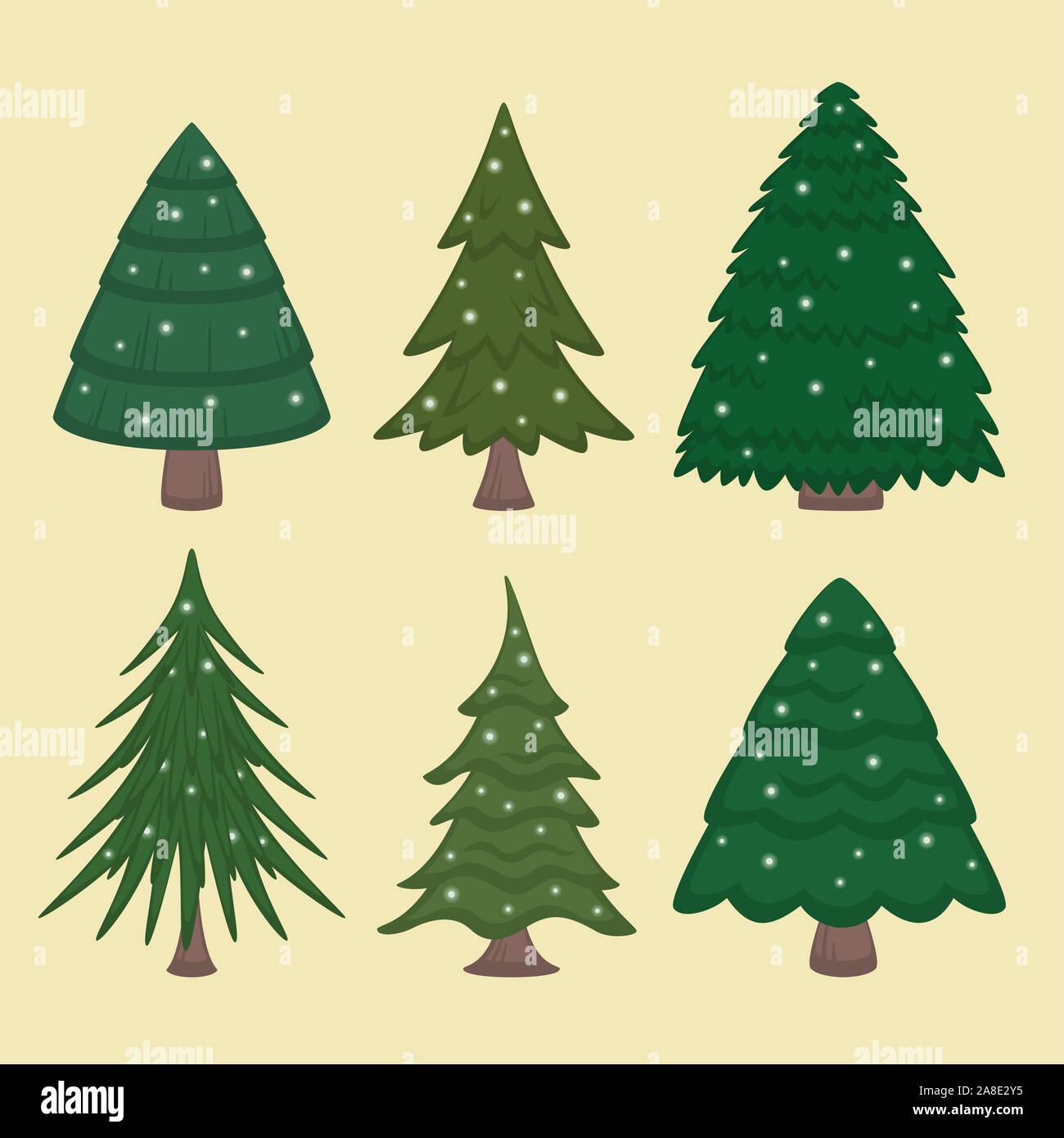 Christmas trees icons Stock Vector Image & Art Alamy