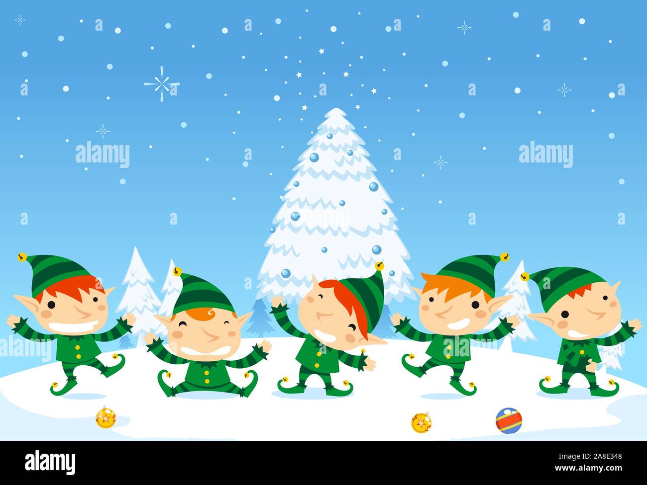 Santas Elves christmas celebration Stock Vector Image & Art - Alamy