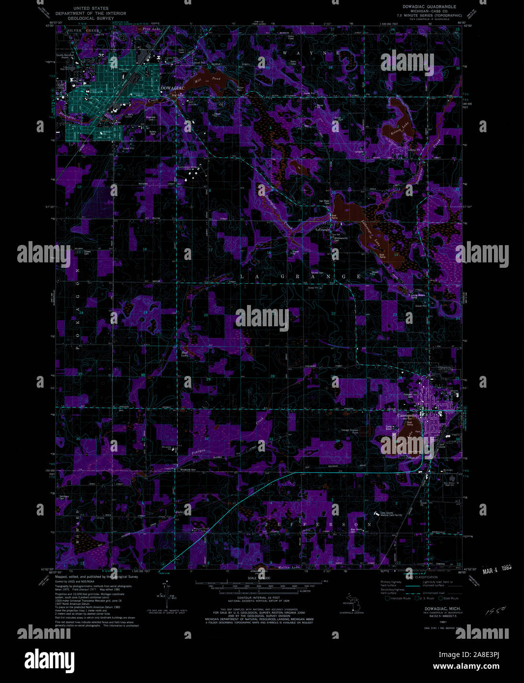 Map of dowagiac hires stock photography and images Alamy
