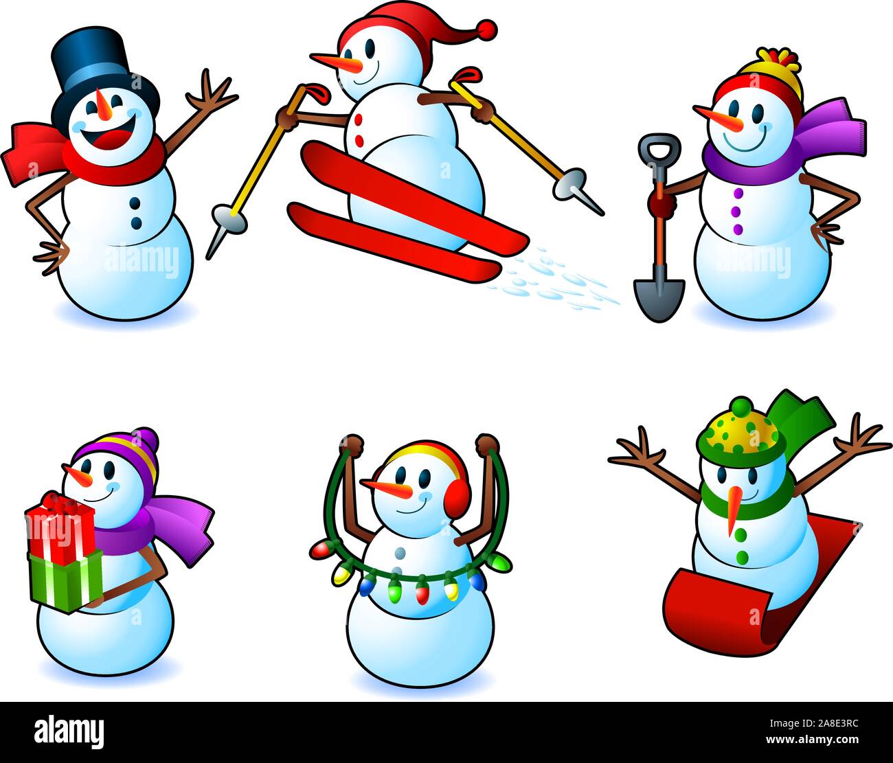 Snowman action set Stock Vector Image & Art - Alamy