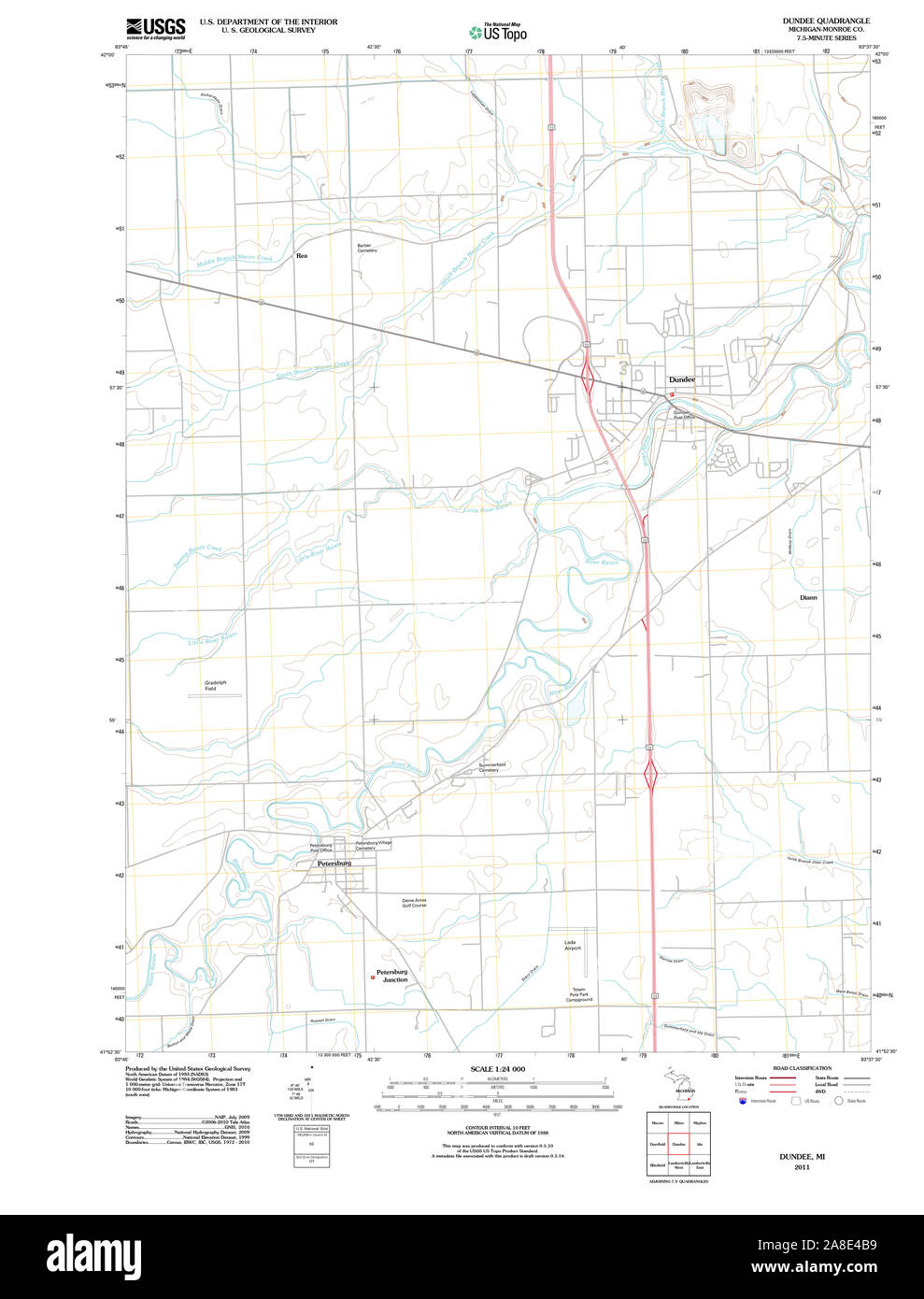 Dundee michigan map hires stock photography and images Alamy