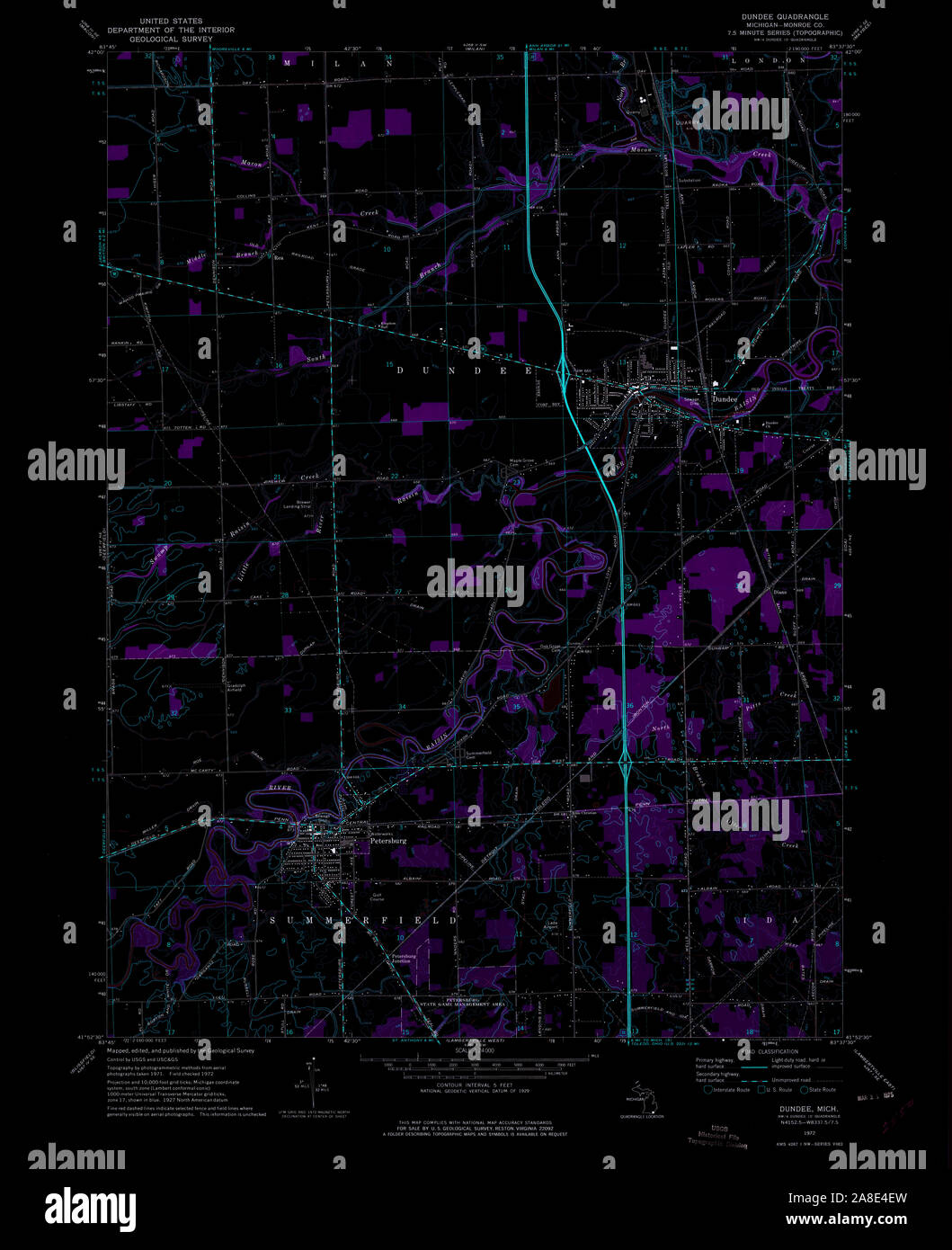 Map of dundee michigan hires stock photography and images Alamy