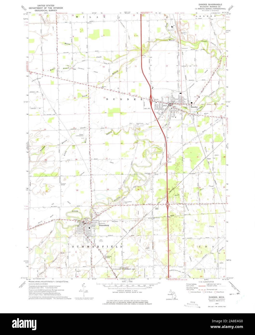Map of dundee michigan hires stock photography and images Alamy