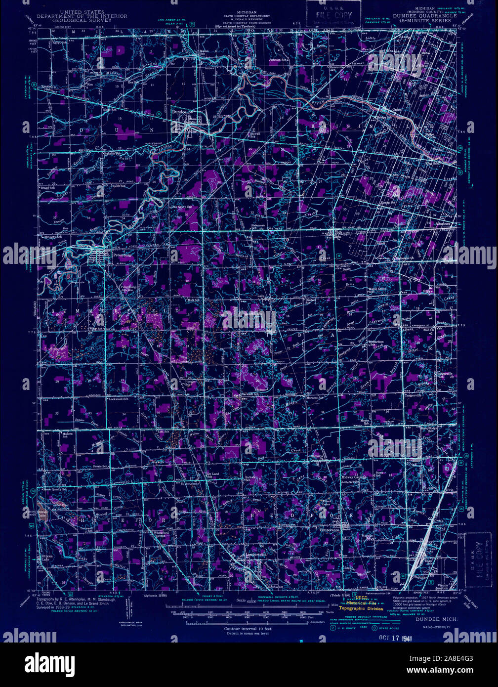 Dundee michigan map hires stock photography and images Alamy