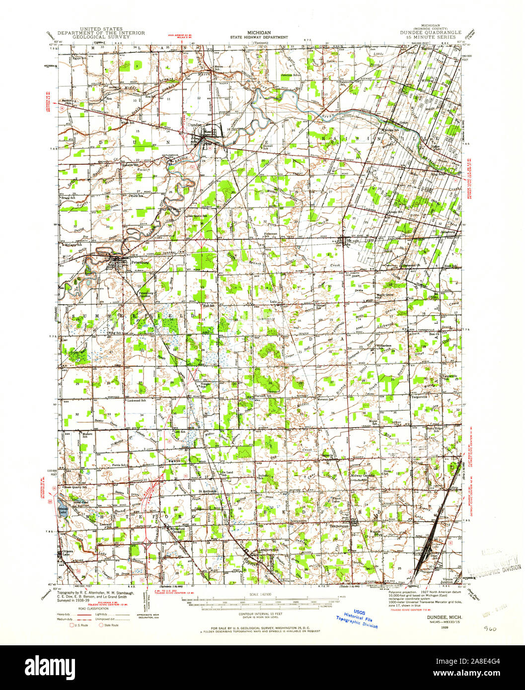 Map of dundee michigan hires stock photography and images Alamy