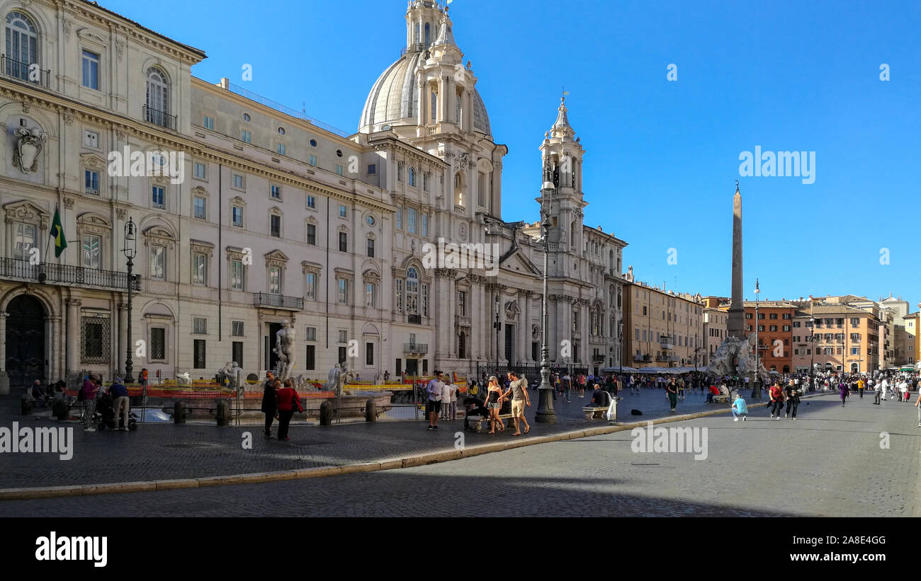 Lazio, Rome / Italy - September 22 2017: Piazza Navona Square view Stock Photo
