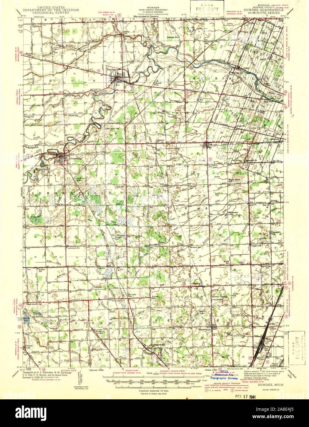 Dundee michigan map hires stock photography and images Alamy