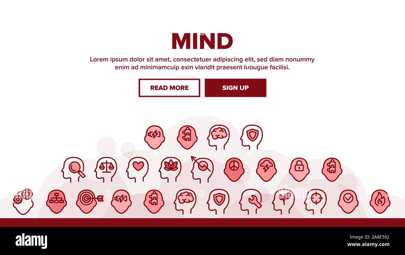 Collection Mind Elements Vector Sign Icons Set Stock Vector Image & Art ...