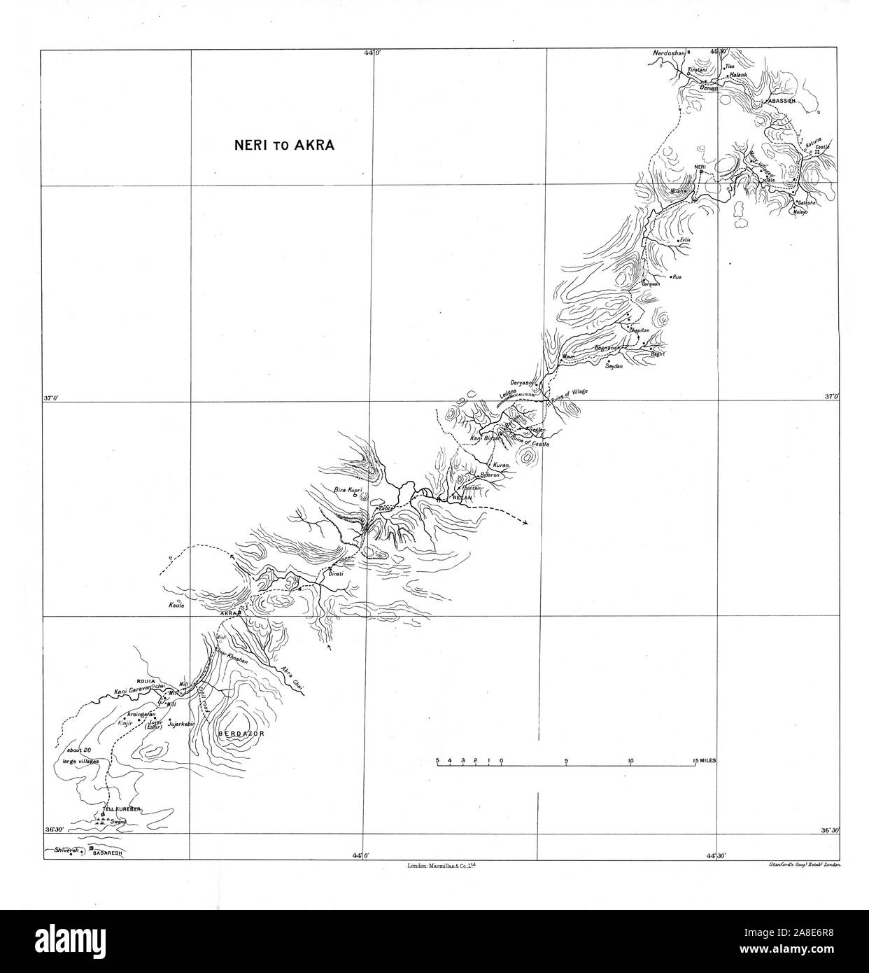 'Neri to Akra', c1915. Map showing the journey of British writer ...