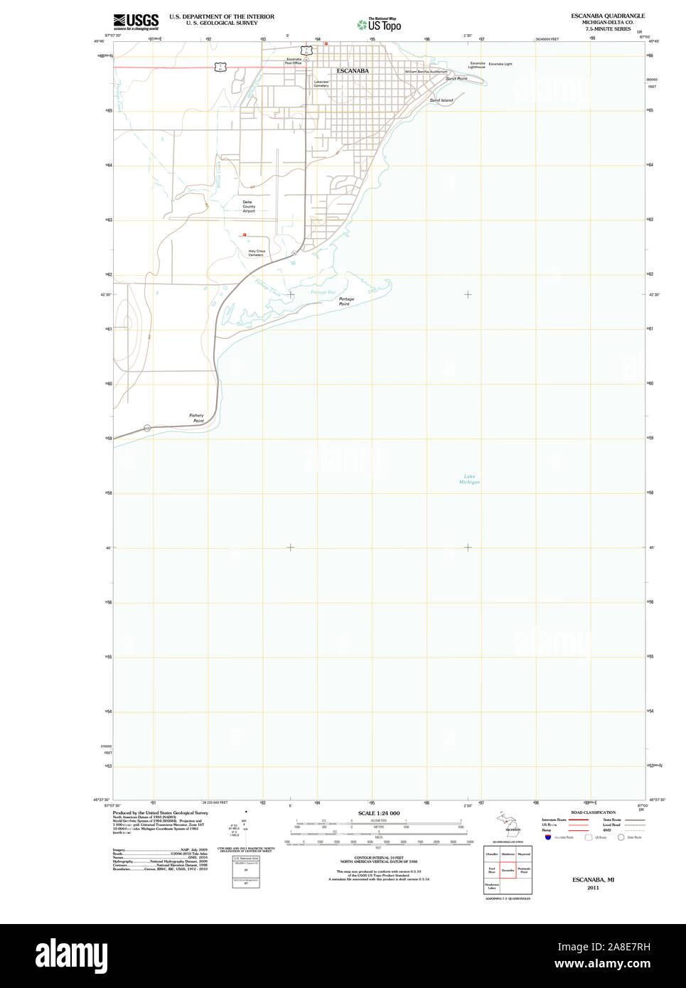 Map of escanaba hires stock photography and images Alamy