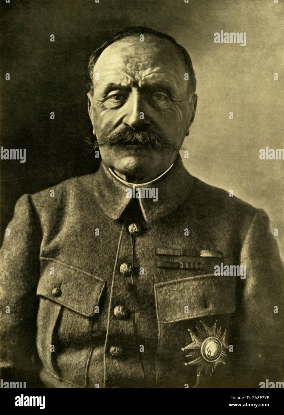 'Marshal Foch, Generalissimo of the Allied Armies on the Western Front', c1920. Portrait of French soldier Ferdinand Foch (1851-1929), military theorist and writer who served as the Supreme Allied Commander during the First World War. From &quot;The Great World War: A History&quot;, Volume IX, edited by Frank A Mumby. [The Gresham Publishing Company Ltd, London, c1920] Stock Photo