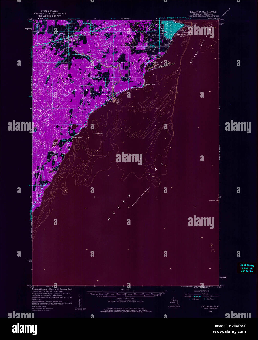 Map of escanaba hires stock photography and images Alamy