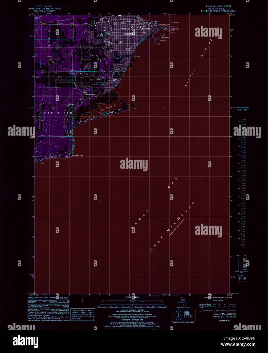 Map of escanaba hires stock photography and images Alamy
