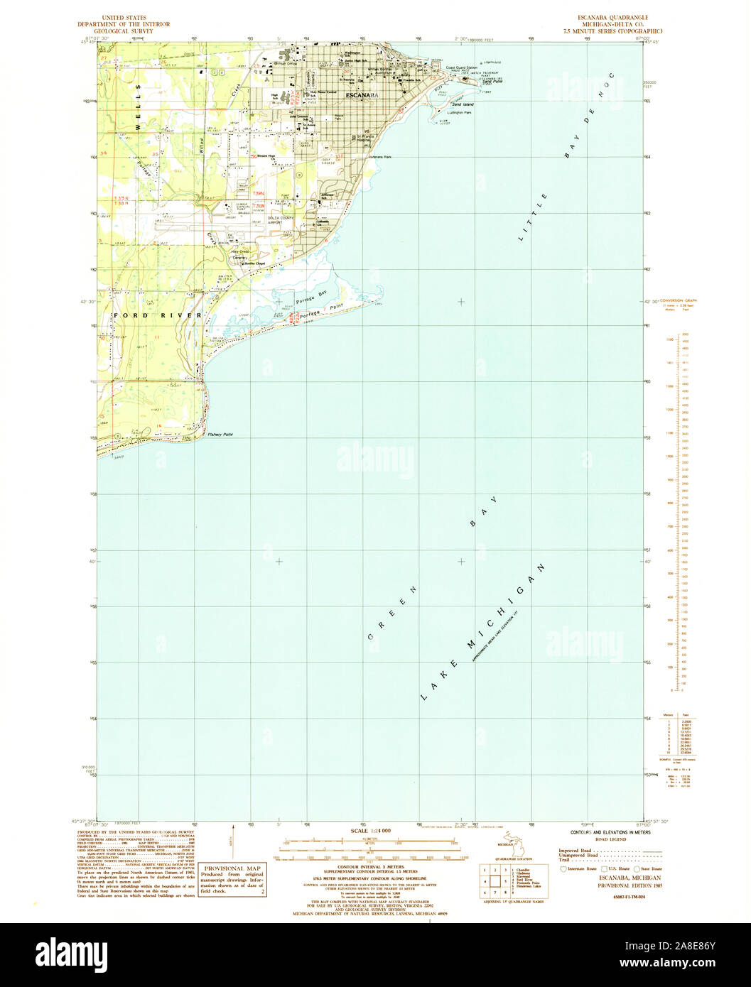 Map of escanaba hires stock photography and images Alamy