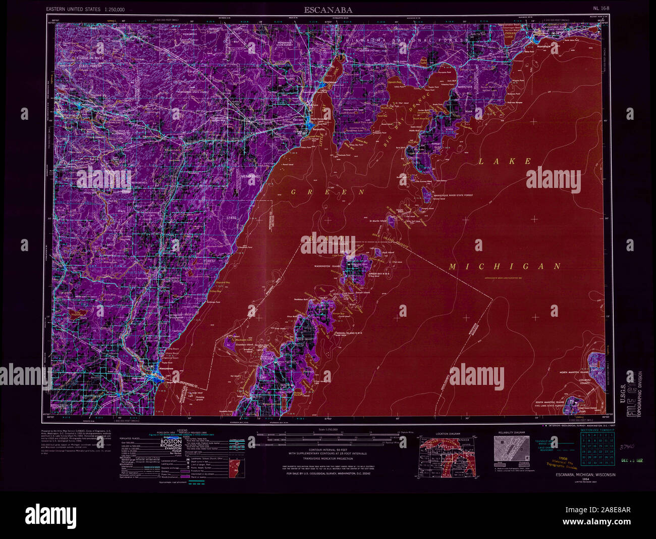 Map of escanaba hires stock photography and images Alamy
