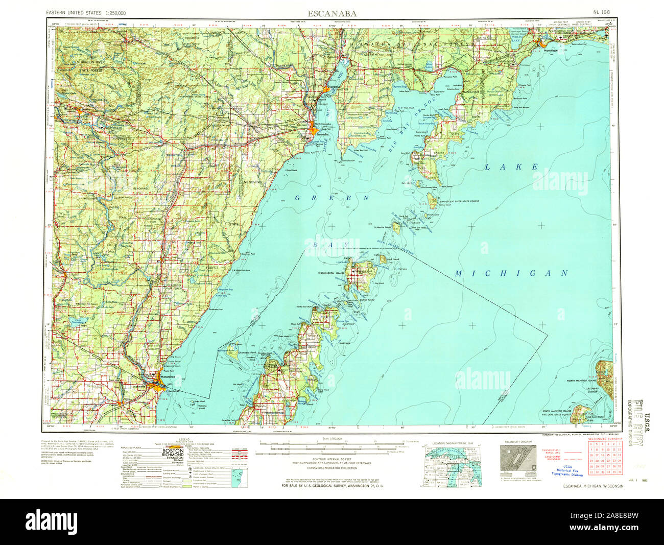 Map of escanaba hires stock photography and images Alamy