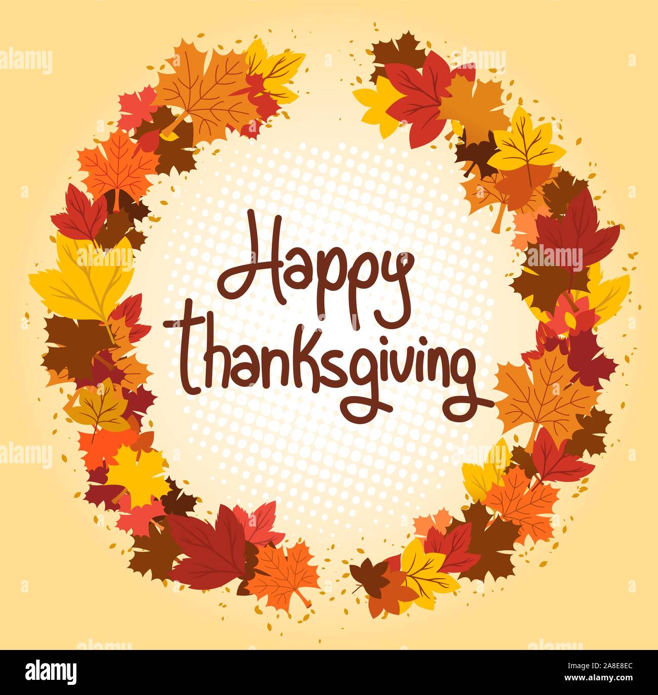 Happy Thanksgiving Day Leaves Crown Stock Vector Image Art Alamy Happy Thanksgiving Day Leaves Crown Stock Vector Image Art Alamy
