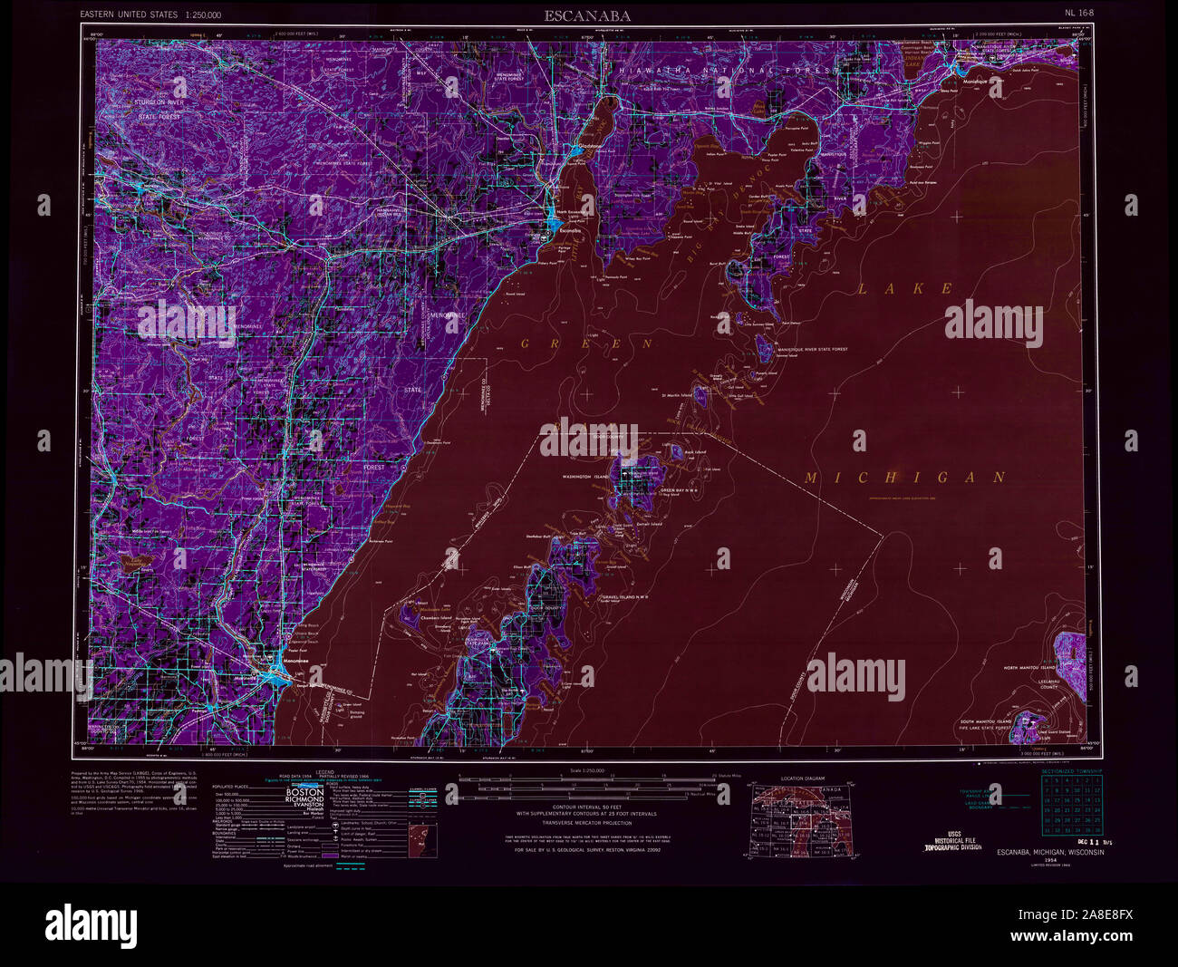 Map of escanaba hires stock photography and images Alamy