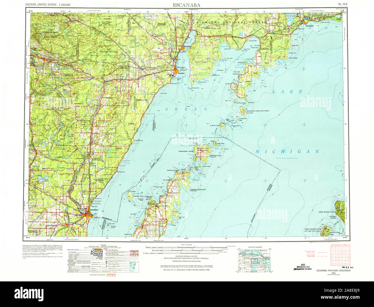 Map of escanaba hi-res stock photography and images - Alamy