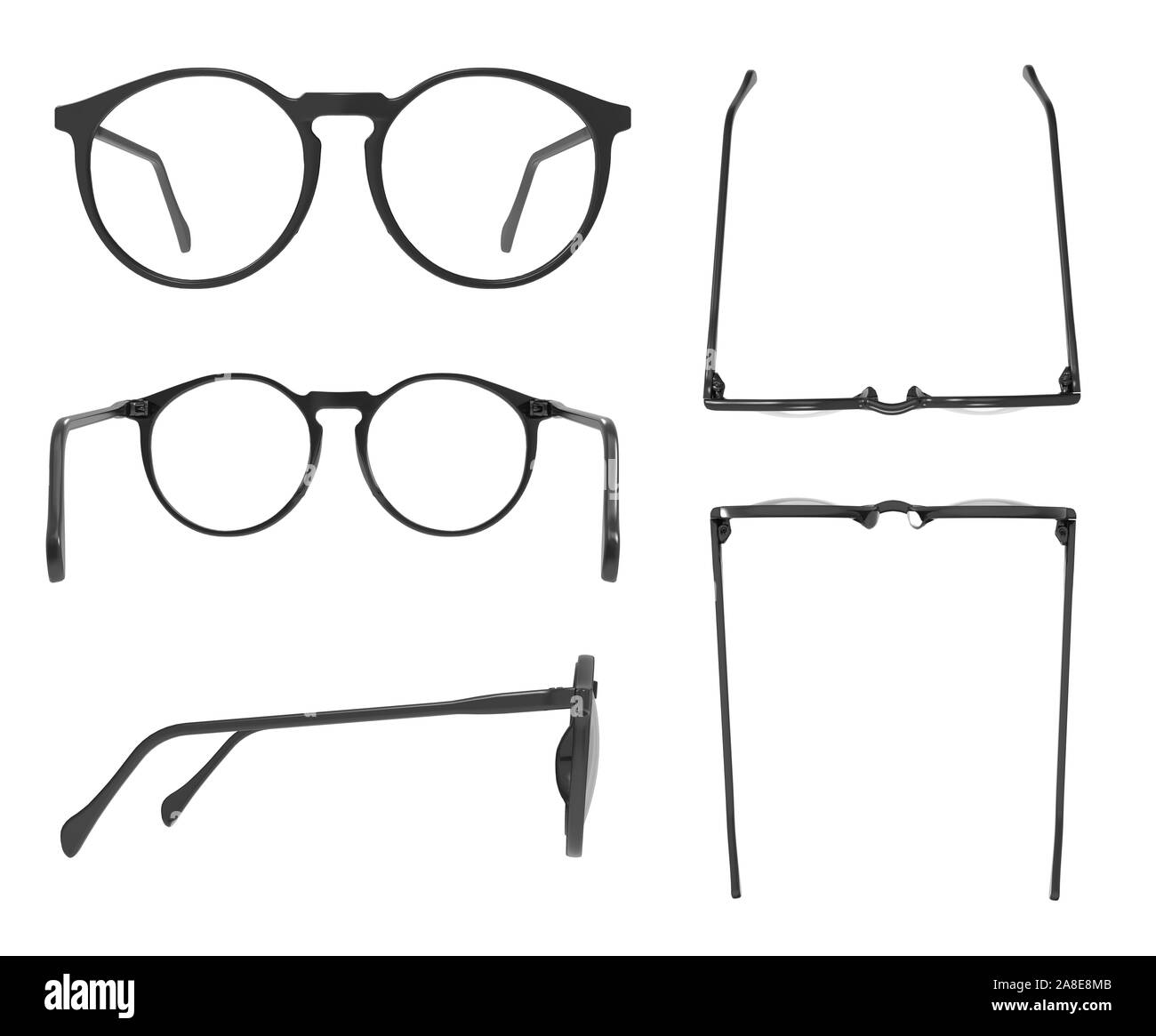 Black Glasses Set isolated Stock Photo Alamy